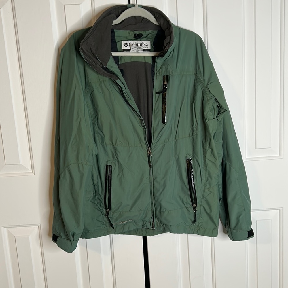 Columbia Mens Omni Tech Jacket Size small Interchange Powder Keg Green